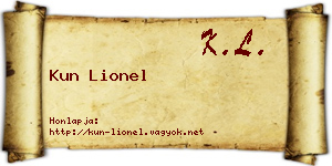 Kun Lionel névjegykártya